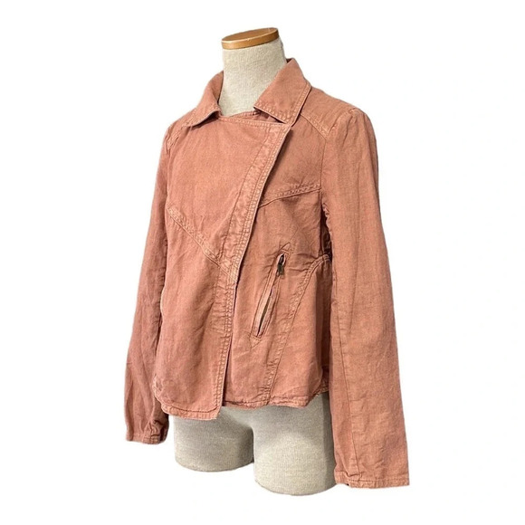 Free People Jacket Linen Orange Size X Small XS - Picture 2 of 16